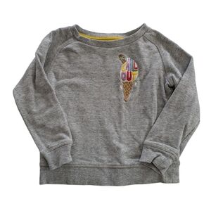 Mini Boden Gray Sweatshirt with Ice Cream Graphic